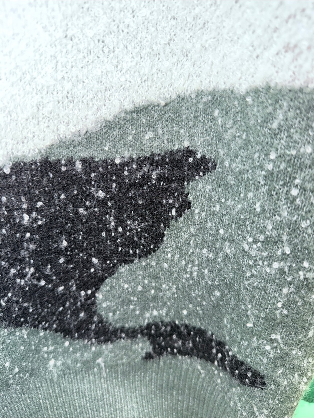 XS Cozy Cowl Neck Camouflage Sweater - Black Gray Green Soft  🧶 Top - Picture 3 of 5